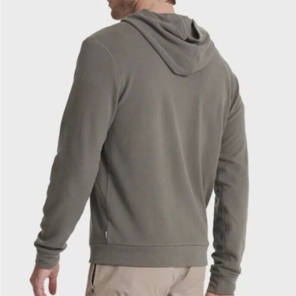 Vuori Mens S Performance Waffle Zip Hoodie Sweatshirt Dusty Pine Green - Picture 3 of 13